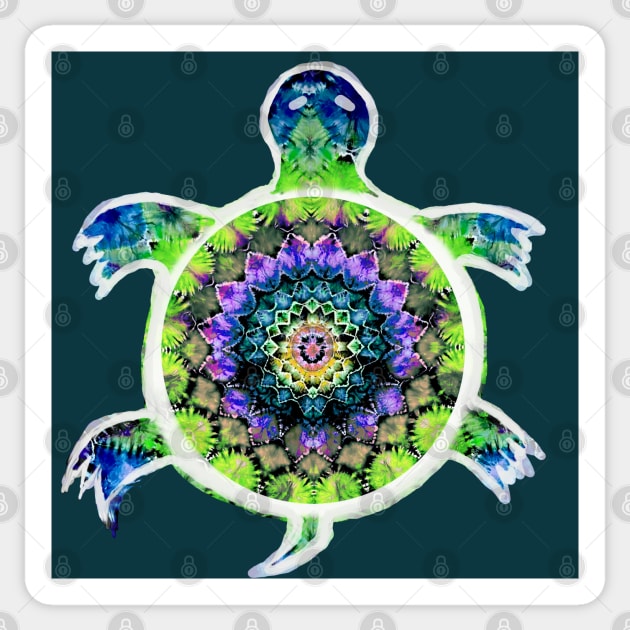 Terrapin Turtle tie dye spiritual indigenous hippie phish dead head mandala Sticker by Aurora X